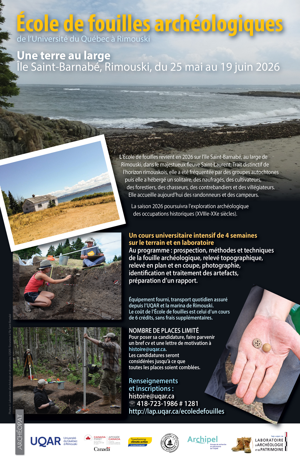 École de fouilles archéologiques 2025